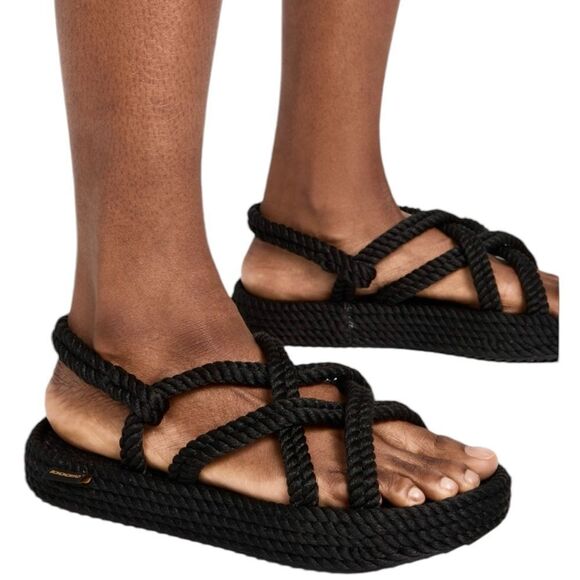 BOHONOMAD NIB Bodrum Platform Rope Sandal in Black Size 40 - Picture 5 of 8